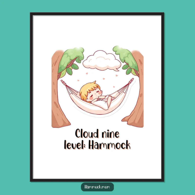 Free Printable Wall Art: Dreamy Hammock Nap Art - Humorous Downloadable Peace