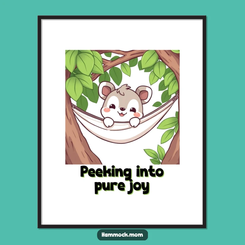 Free Printable Wall Art: Curious Hammock Animal Grin Downloadable Decor
