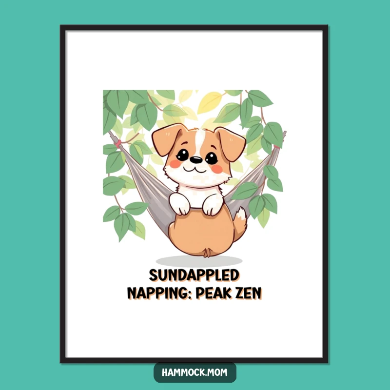 Free Printable Wall Art: Dog in Hammock - Dappled Sunlight Downloadable Decor