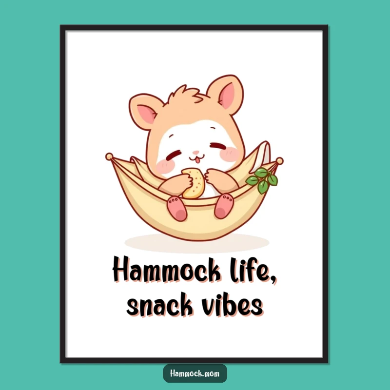 Free Printable Wall Art: Funny Hammock Mom Relaxing - Humorous Downloadable Decor