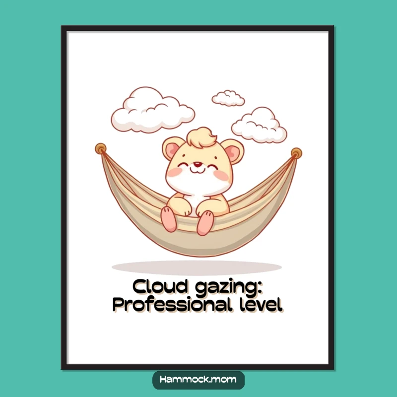 Free Printable Wall Art: Humorous Hammock Mom Animal Clouds - Funny Downloadable Decor