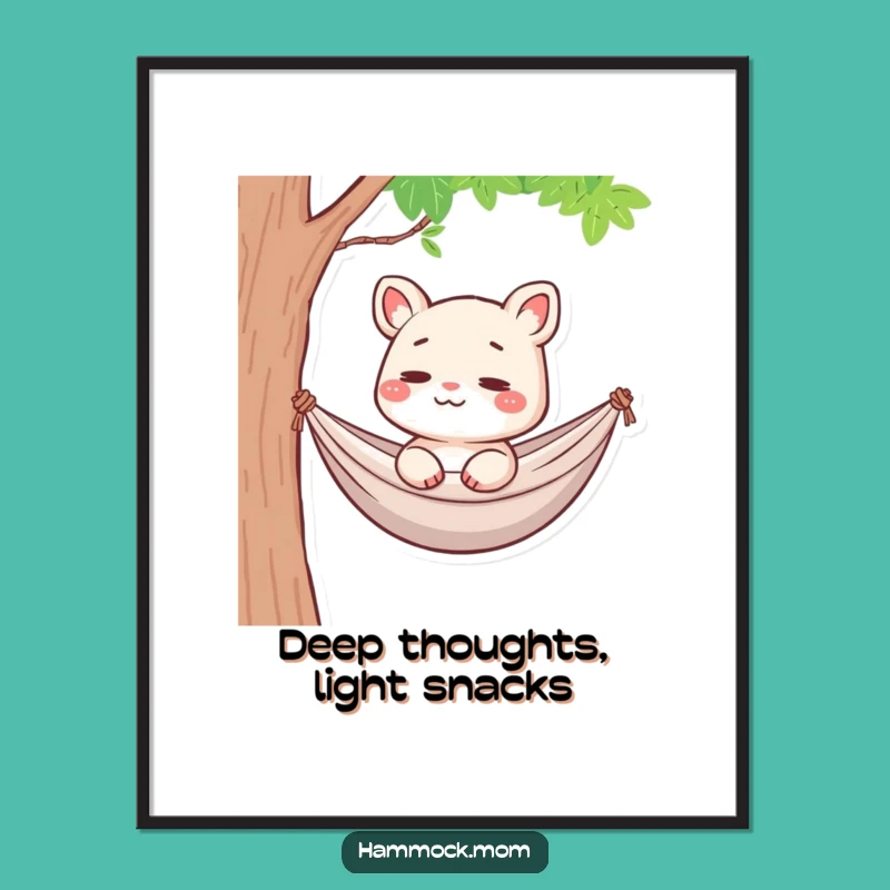 Free Printable Wall Art: Pensive Hammock Mom - Humorous Downloadable Decor