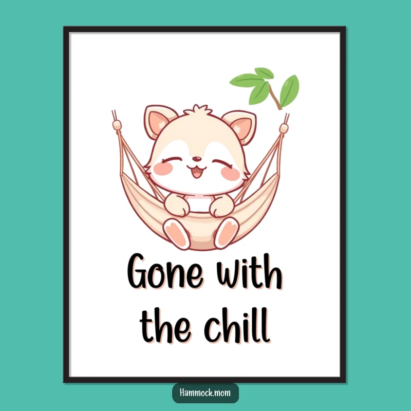 Free Printable Wall Art: Breezy Hammock Animal Serenity - Humorous Downloadable Decor
