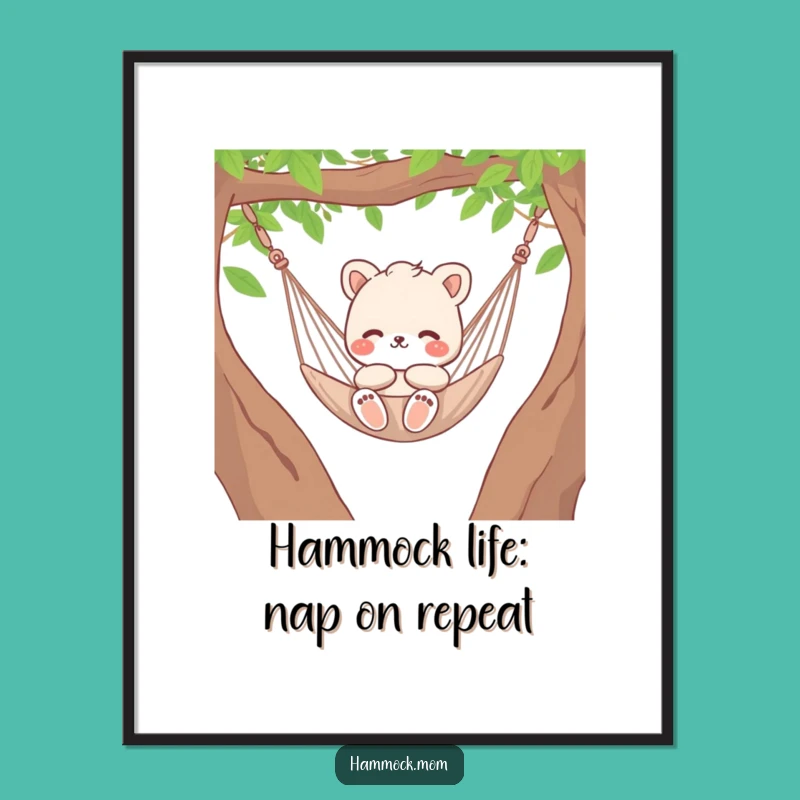 Free Printable Wall Art: Relaxed Hammock Mom, Chill Animal Downloadable Art