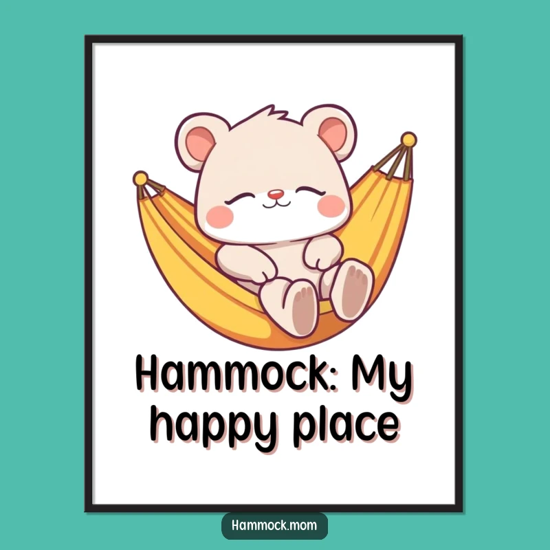 Free Printable Wall Art: Relaxed Hammock Animal Chill Downloadable Decor