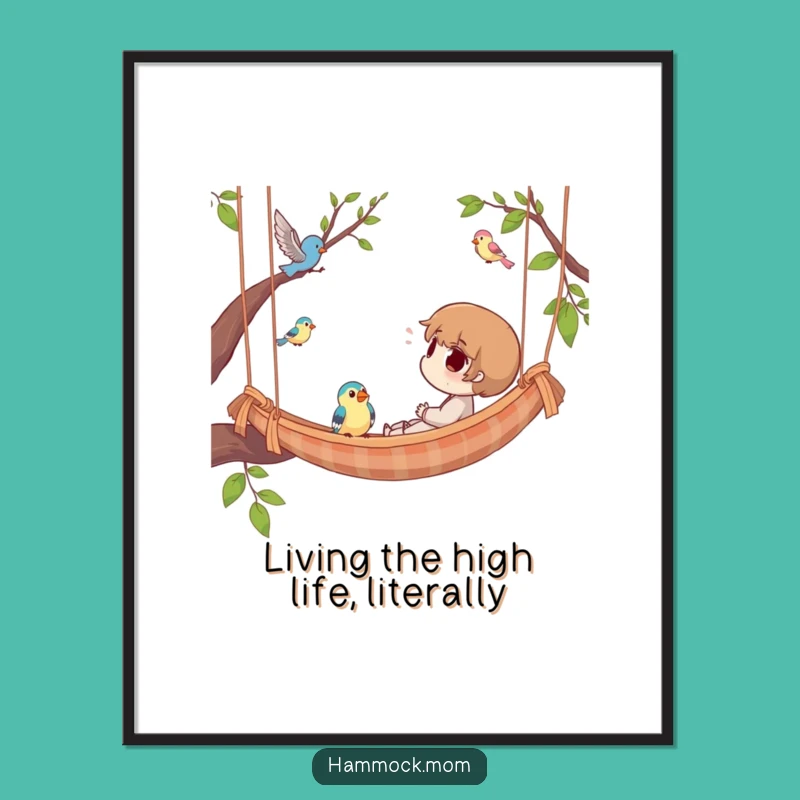 Funny Free Printable Wall Art: Relaxing Hammock Sloth Decor, Instant Download Art