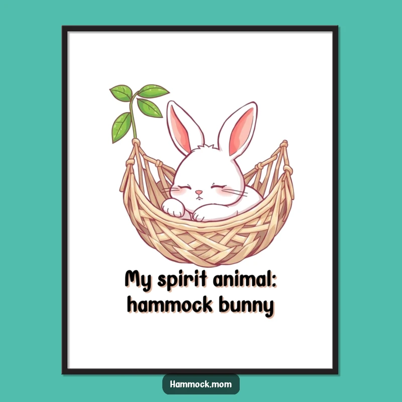Sweet Free Printable Wall Art: Bunny Hammock Dreams, Relaxing Downloadable Decor