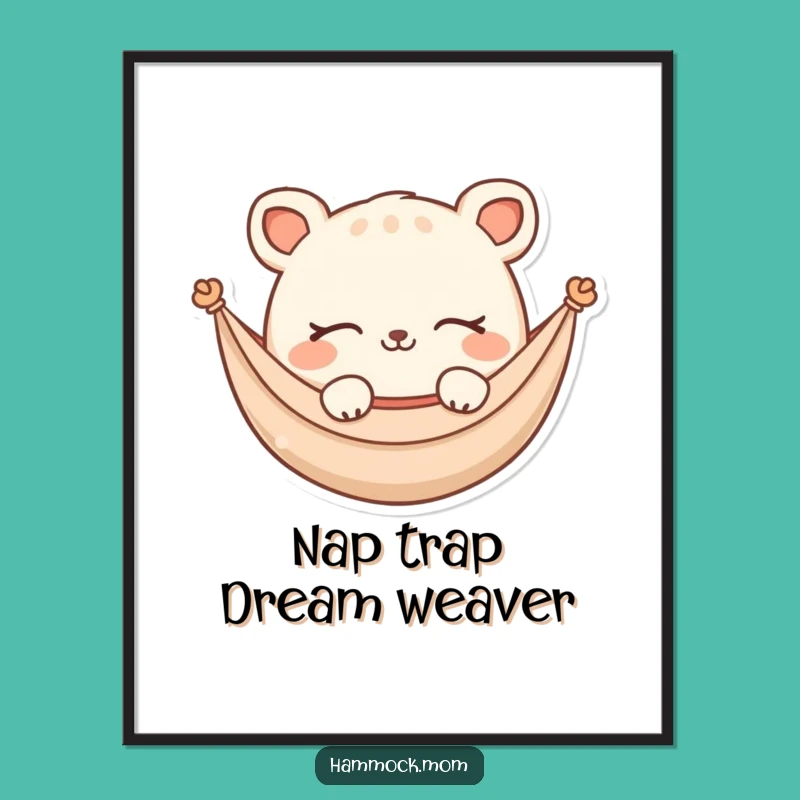 Funny Free Printable Wall Art: Hammock Animal Dreaming Downloadable Decor