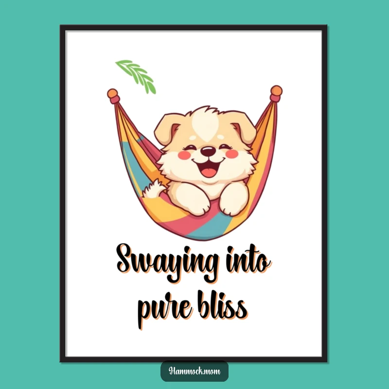 Free Printable Mama Dog Wall Art - Hammock Relax Downloadable Decor!