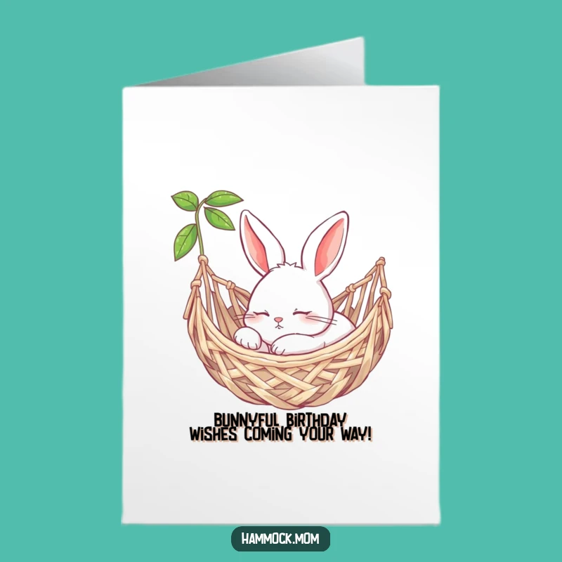 Free Printable Birthday Card: Sleepy Bunny Hammock Bliss, Sweet Downloadable Gift