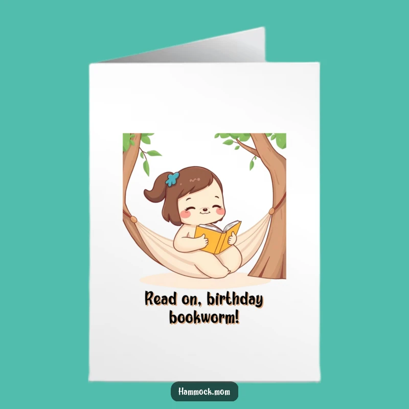 Free Printable Birthday Card: Bookish Hammock Mom Animal - Funny Downloadable Gift
