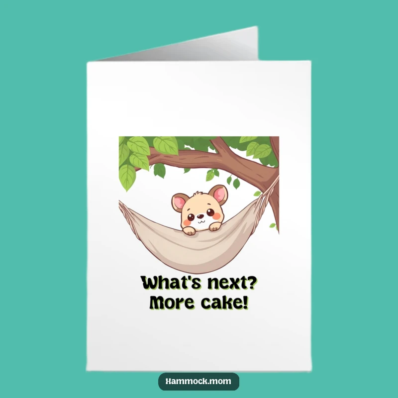 Free Printable Birthday Card: Curious Hammock Animal - Funny Downloadable Surprise!