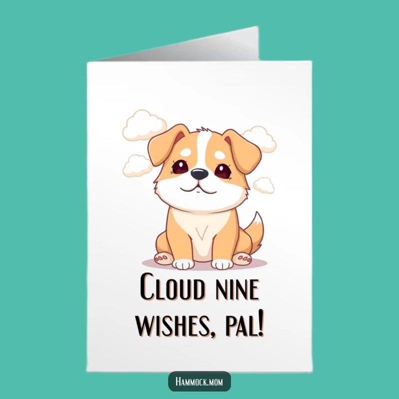 Free Printable Birthday Card: Dreamy Mama Dog Cloud Watching Funny Downloadable Gift
