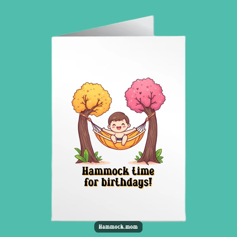 Free Printable Birthday Card: Happy Hammock Relaxation, Chill Birthday Vibes!