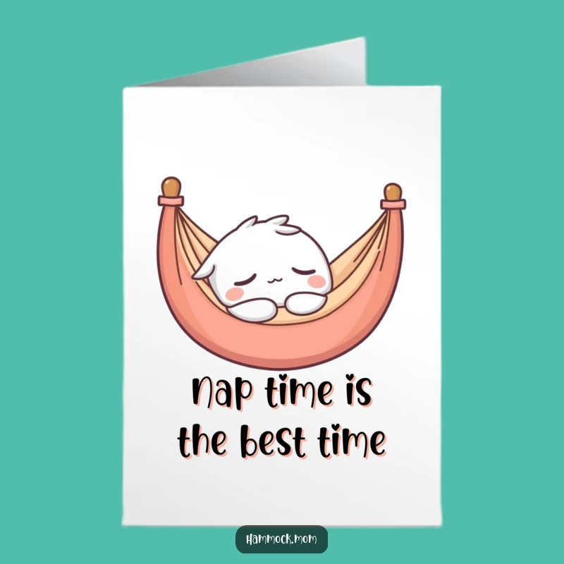 Free Printable Birthday Card Kawaii Hammock Character Asleep Funny Downloadable Gift
