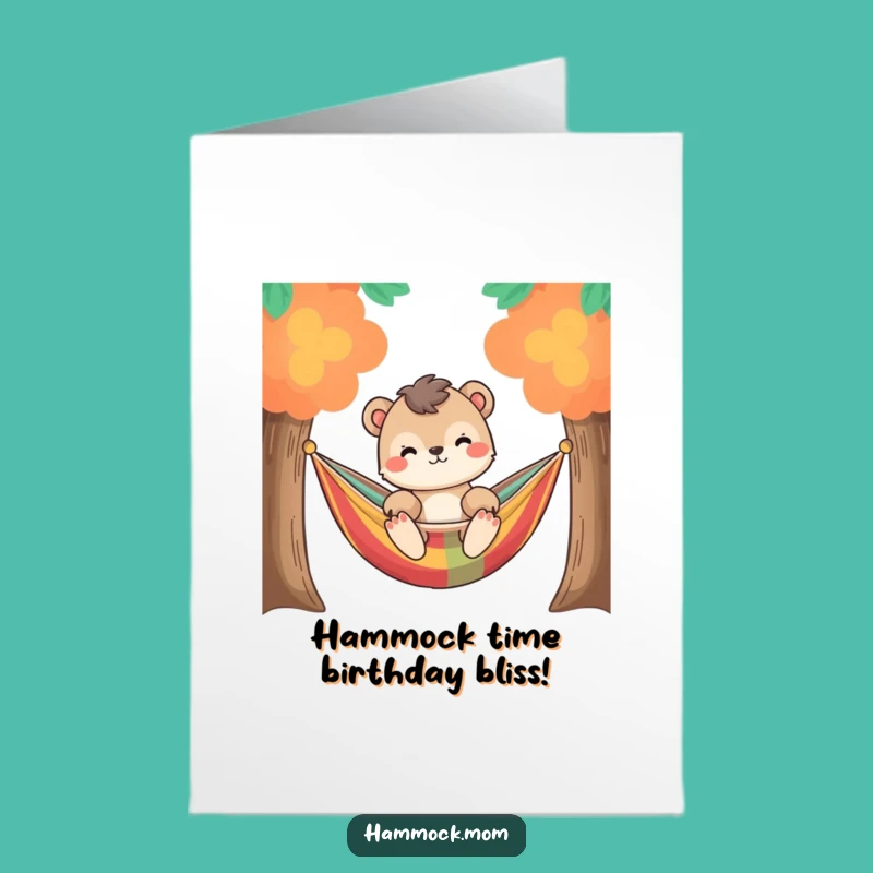 Free Printable Birthday Card: Relaxed Hammock Animal, Chill Birthday Funny Downloadable Gift