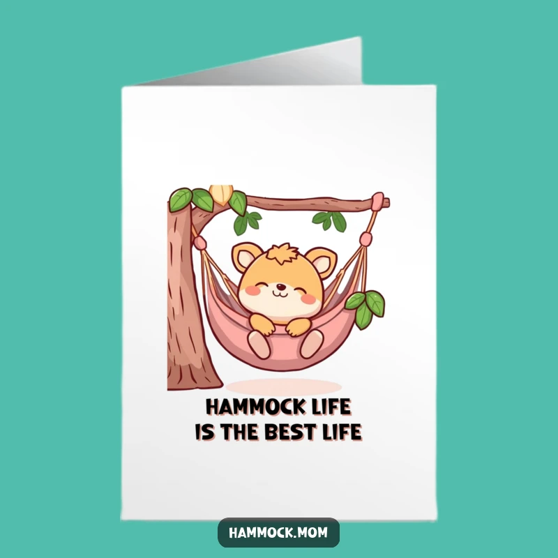 Free Printable Birthday Card: Blissful Animal Hammock Fun - Hilarious Downloadable Gift