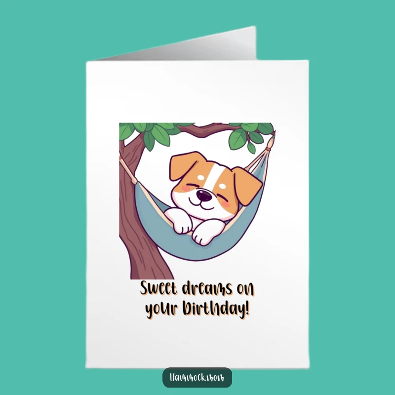 Free Printable Birthday Card: Peaceful Napping Dog - Sweet Downloadable Gift