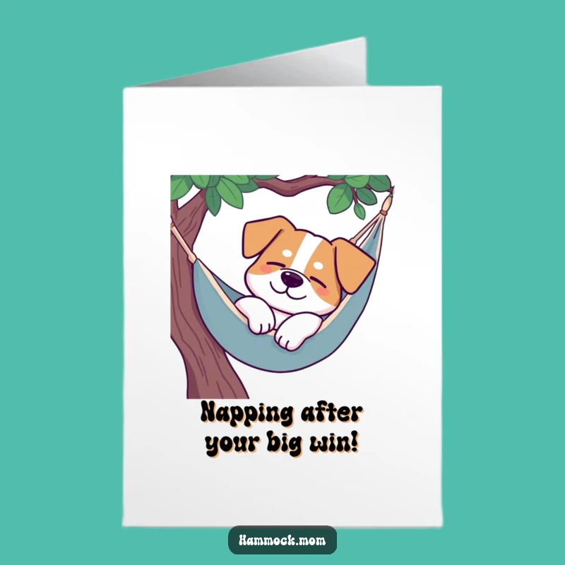 Free Printable Congrats Card: Content Napping Dog - Downloadable Gift
