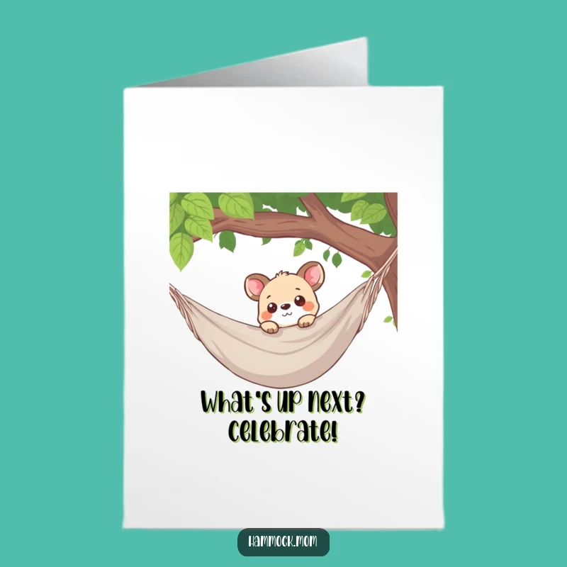 Free Printable Congrats Card: Curious Hammock Animal - Humorous Downloadable Discovery
