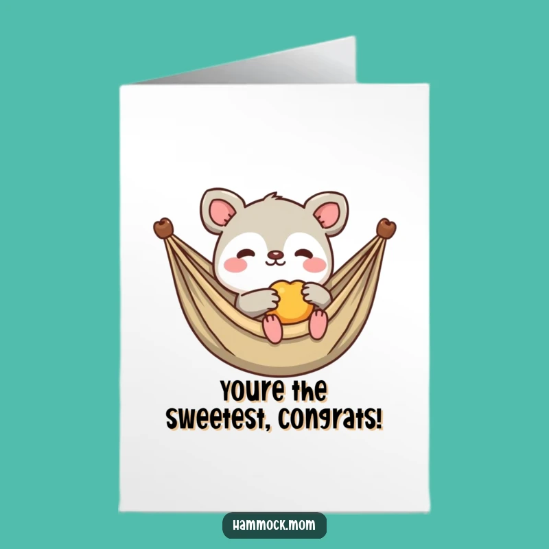 Free Printable Congrats Card: Generous Kawaii Hammock Animal, Humorous Downloadable Gift