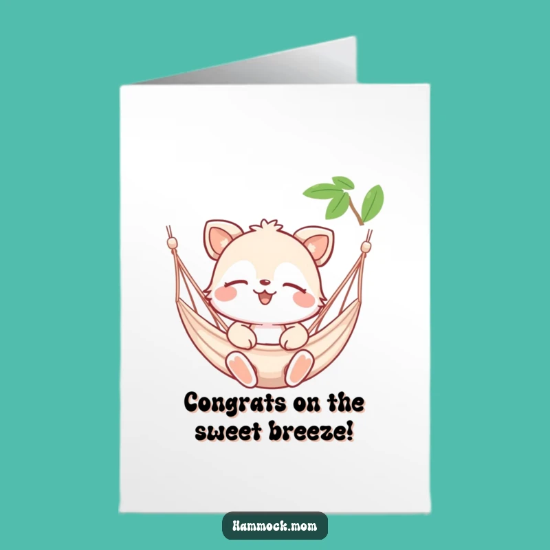 Free Printable Congrats Card: Hammock Breeze Animal - Humorous Downloadable Celebration