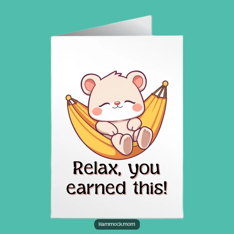 Free Printable Congrats Card: Relaxed Animal Hammock Vibes Downloadable Gift