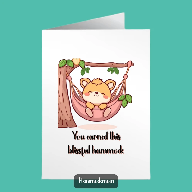 Free Printable Congrats Card: Relaxed Animal Hammock Vibes - Humorous Downloadable