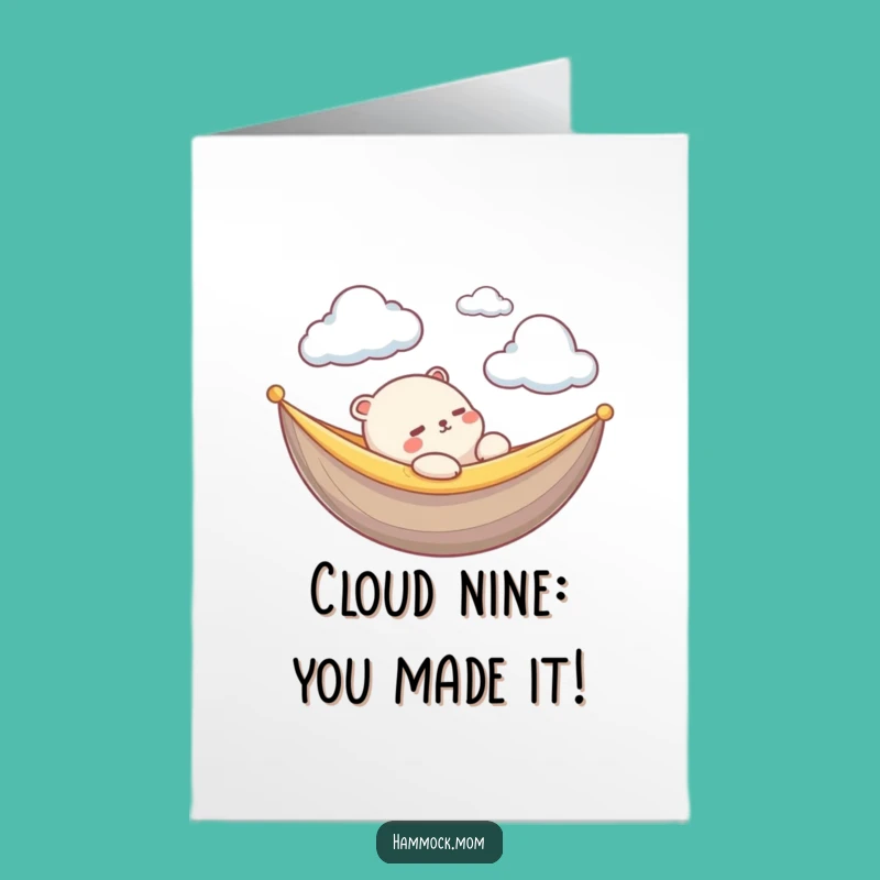 Funny Free Printable Congrats Card: Kawaii Hammock Animal Cloud Gazing, DIY Gift