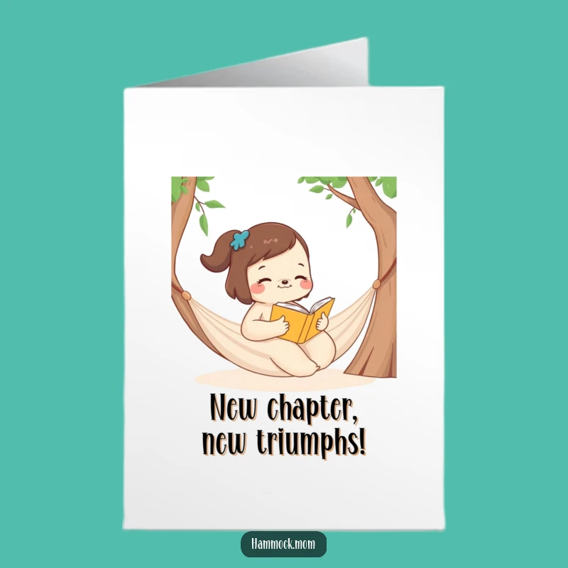 Free Printable Congrats Card: Hammock Mom Reading - Funny Downloadable Gift