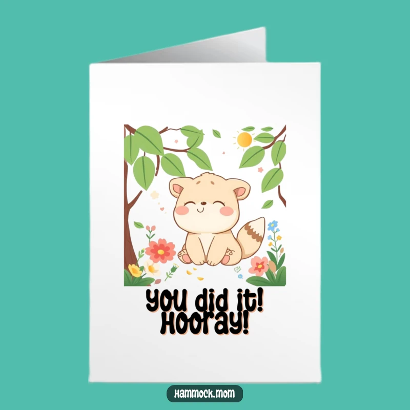 Free Printable Congratulations Card: Happy Dreaming Animal Nature Joy - Downloadable Gift
