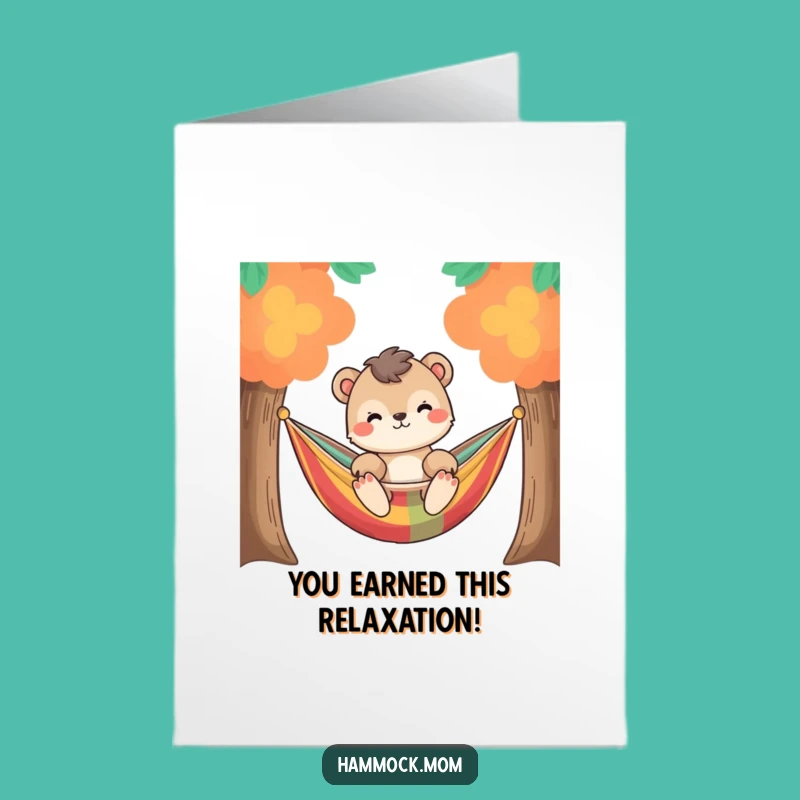 Free Printable Congrats Card: Relaxed Hammock Animal, Chill Success Funny Gift