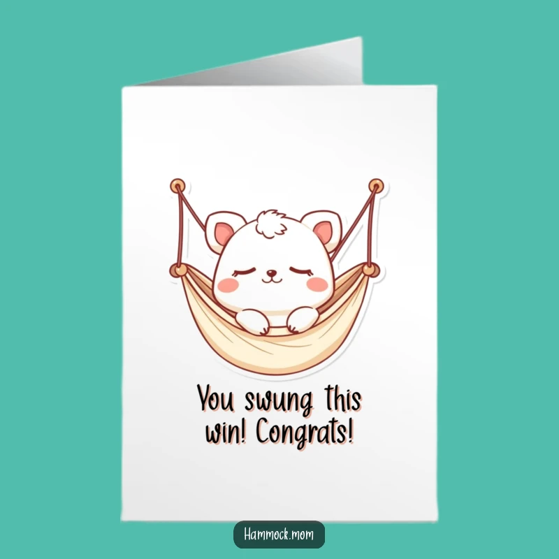 Free Printable Congrats Card: Swaying Kawaii Animal Cheers Success, Calm DIY