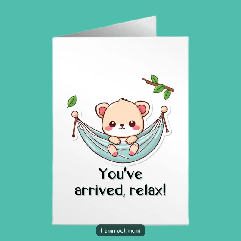 Free Printable Congrats Card: Kawaii Hammock Relaxation, Chill Vibes, Downloadable Gift