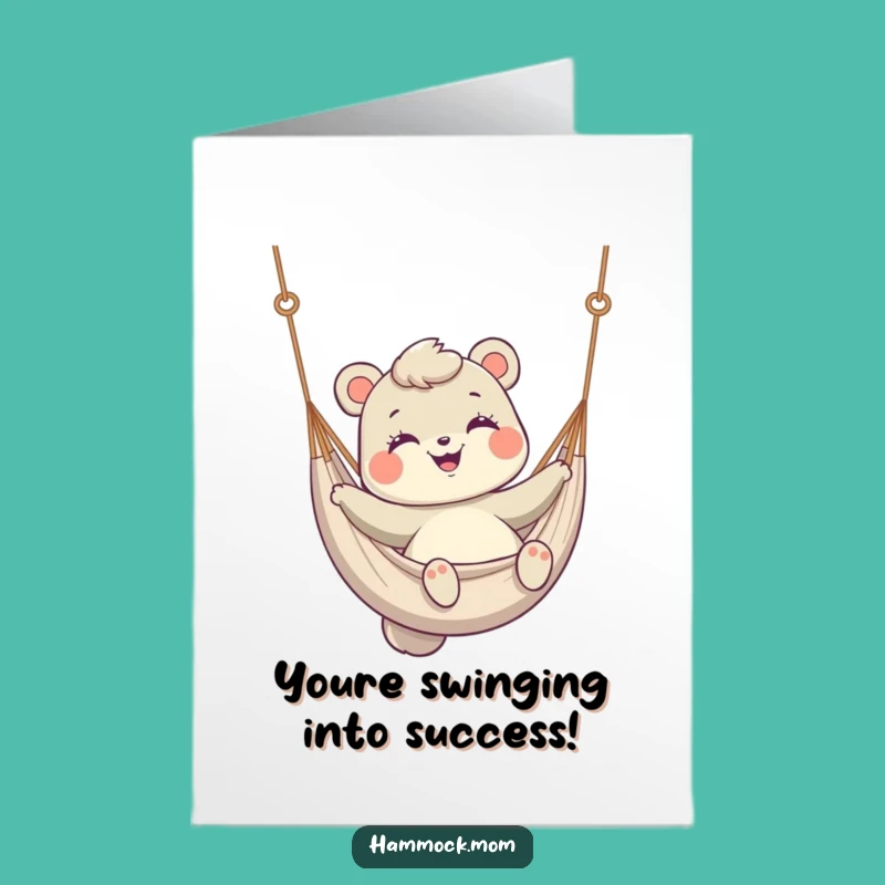 Free Printable Congrats Card: Hammock Mom Animal Swinging - Funny Downloadable Gift