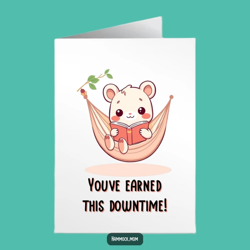 Free Printable Congrats Card: Funny Hammock Animal, Perfect Downloadable Achievement Gift