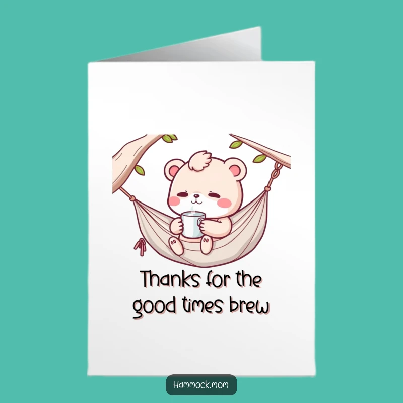 Free Printable Thank You Card: Funny Hammock Animal, Heartfelt Downloadable Appreciation