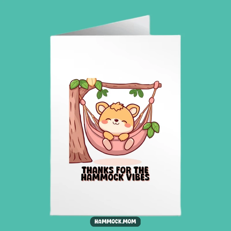 Free Printable Thank You Card: Hammock Animal Gratitude - Charming Downloadable