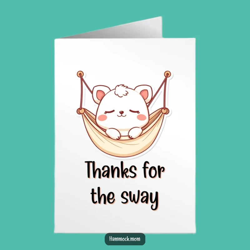 Free Printable Thank You Card: Swaying Kawaii Animal Thanks, Peaceful DIY