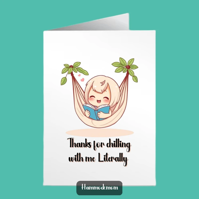 Free Printable Thank You Card: Hammock Reader Expressing Gratitude Funny Downloadable Gift