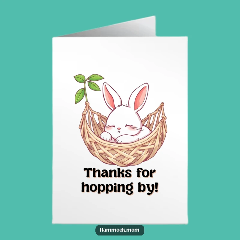 Free Printable Thank You Card: Bunny Hammock Thanks, Peaceful Downloadable Gift