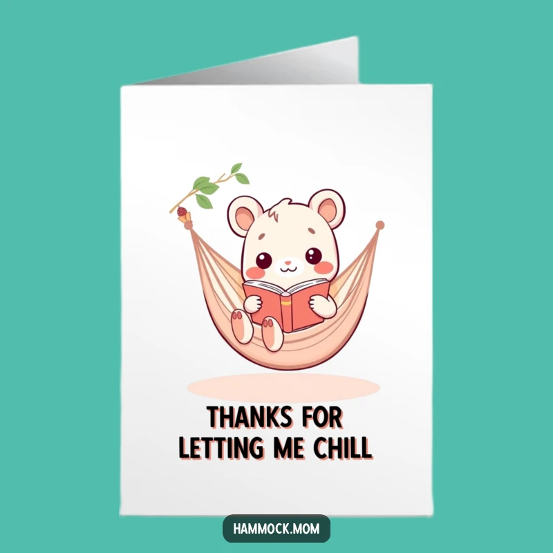 Free Printable Thank You Card: Funny Hammock Animal, Heartfelt Downloadable Appreciation Gift