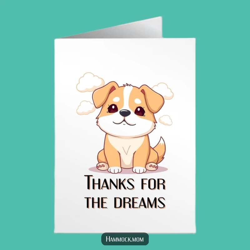 Free Printable Thank You Card: Dreamy Mama Dog Cloud Watching Funny Downloadable Gratitude