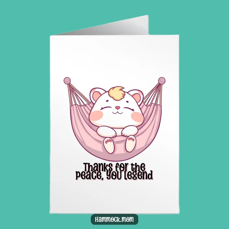 Free Printable Thank You Card: Relaxing Hammock Mom Animal - Funny Gift