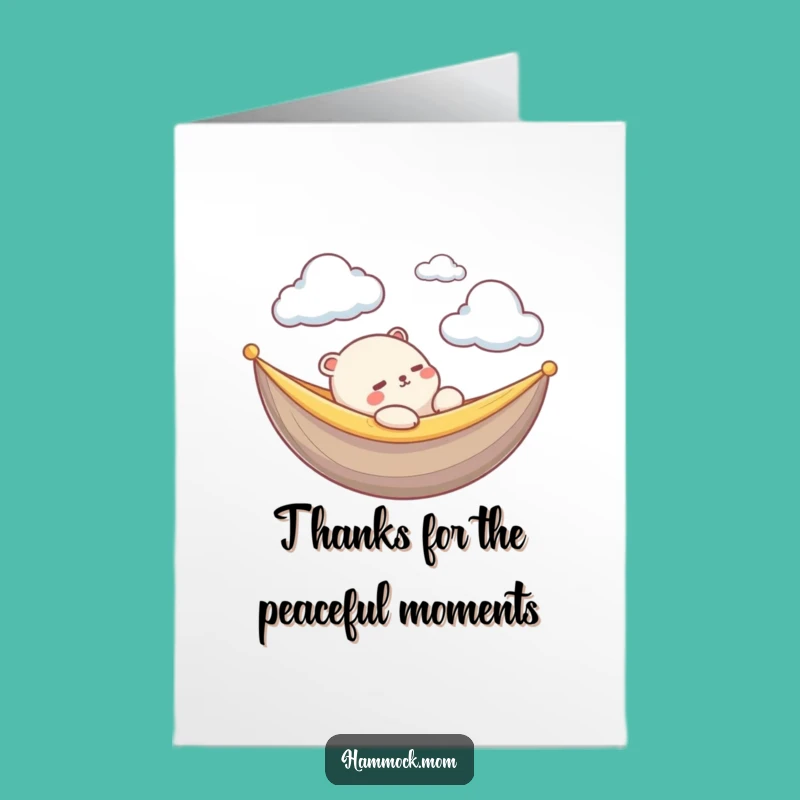 Free Printable Thank You Card: Zen Kawaii Hammock Animal, Humorous Downloadable Gift