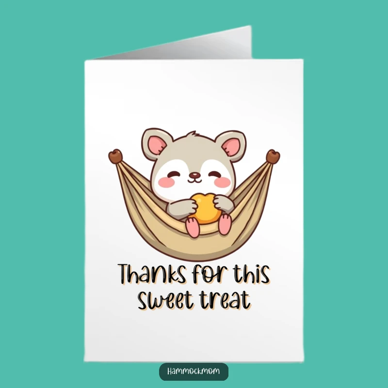 Funny Free Printable Thank You Card: Fruity Kawaii Hammock Animal, DIY Gift Idea
