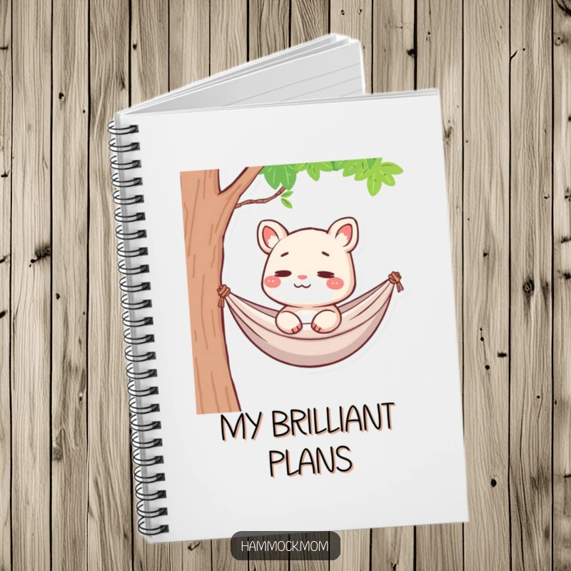 Funny Hammock Mom Animal Notebook: A cartoon mom animal in a hammock, lost in thought, perfect for jotting down funny ideas.