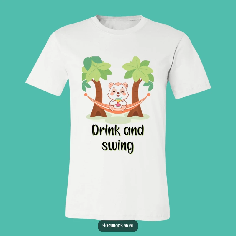 Funny Hammock Drinker Animal T-Shirt: Vacation Vibes Funny Gift