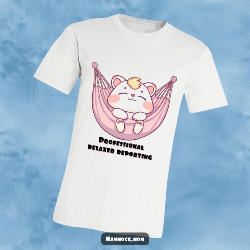 Funny T-Shirt showcasing a mom animal in a hammock, eyes closed in blissful, hilarious relaxation.