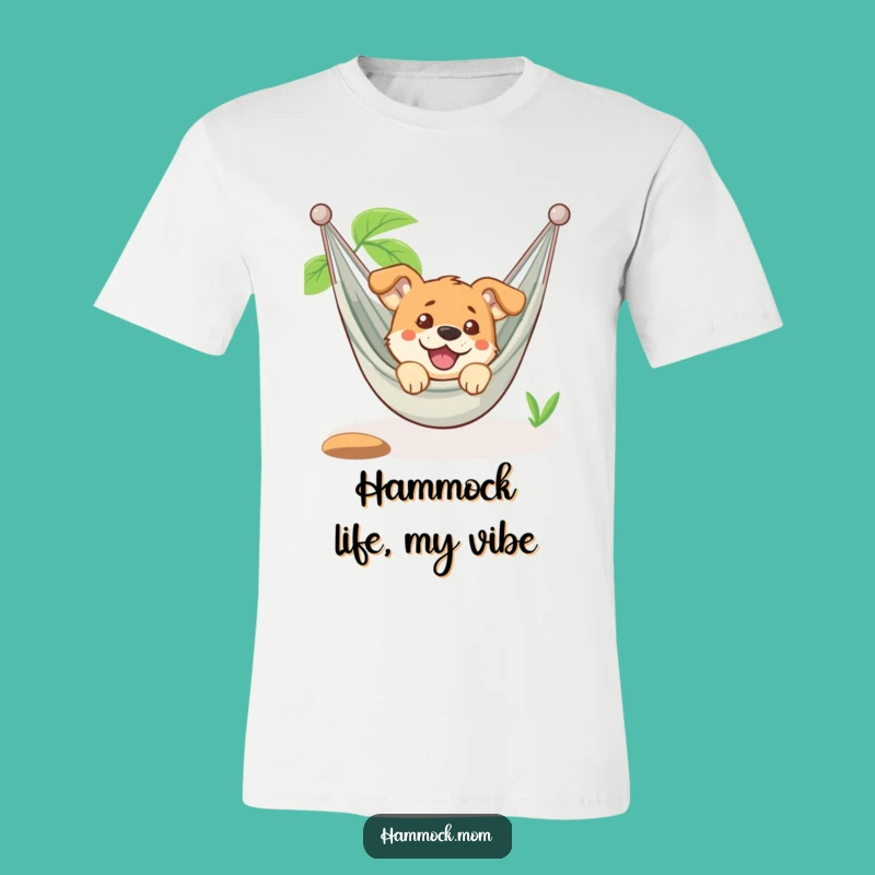 Funny Relaxed Dog Hammock T-Shirt: Amused Pup Wearable Art, Perfect Funny Gift